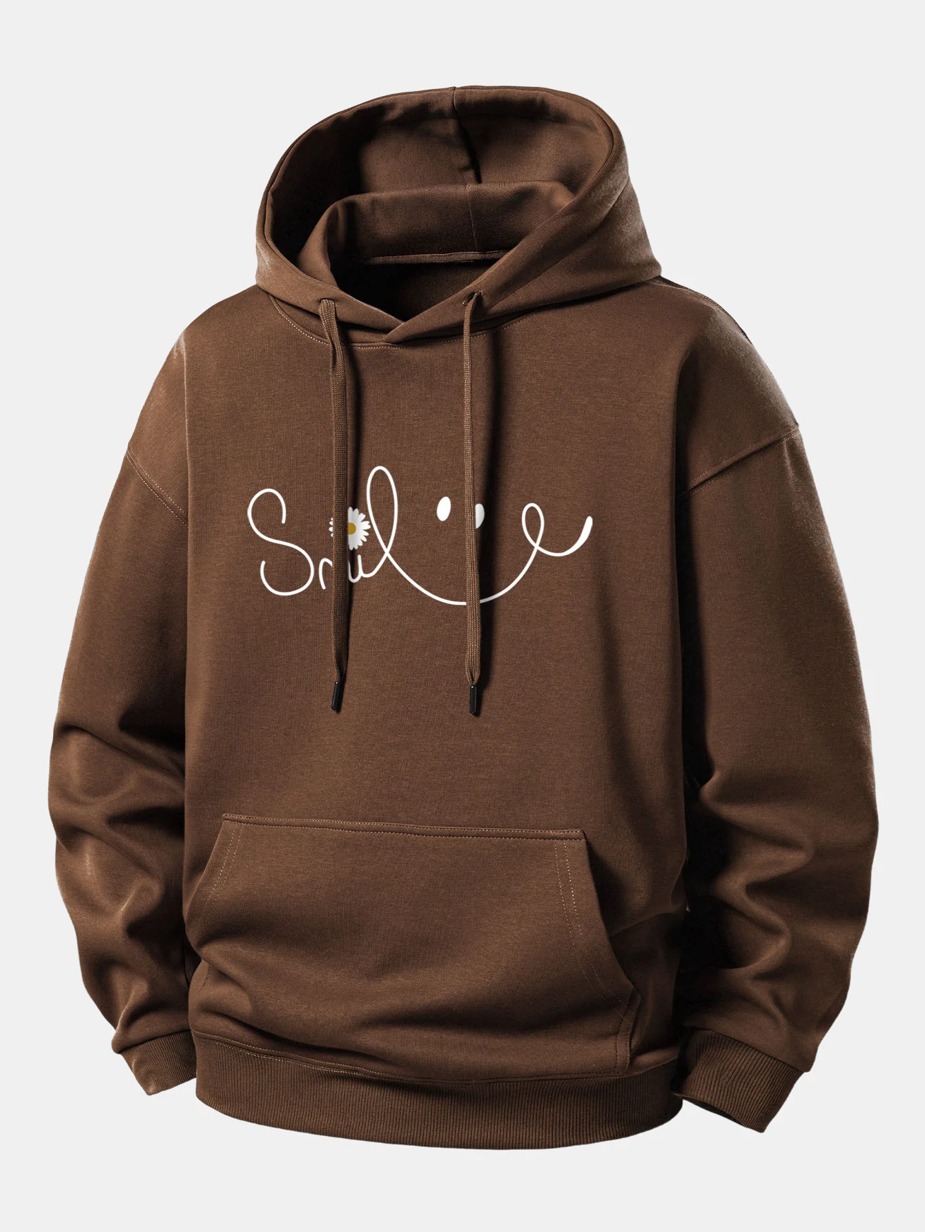 Smiley Face Print Relax Fit Hoodie - Image 8