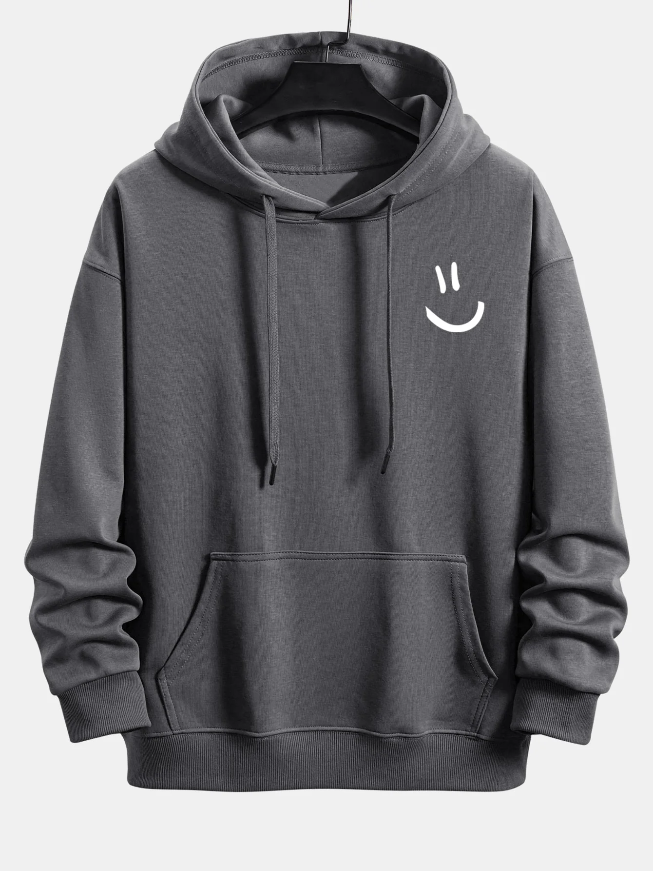 Smiley-Gesicht-Print Relaxed Fit Hoodie & Jogginghose - Image 8