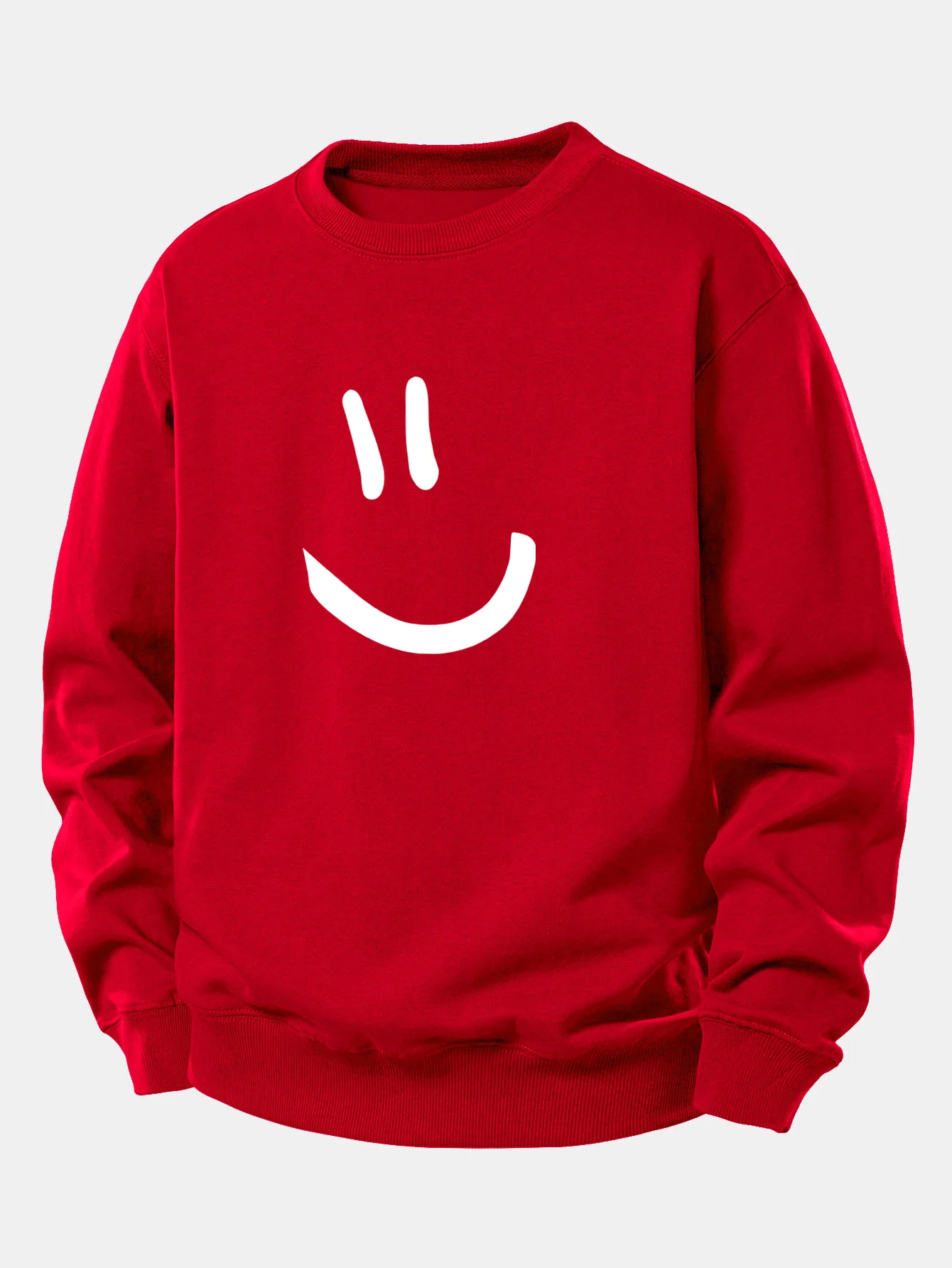 Smiley Face Print Relax Fit Sweatshirt - Image 10
