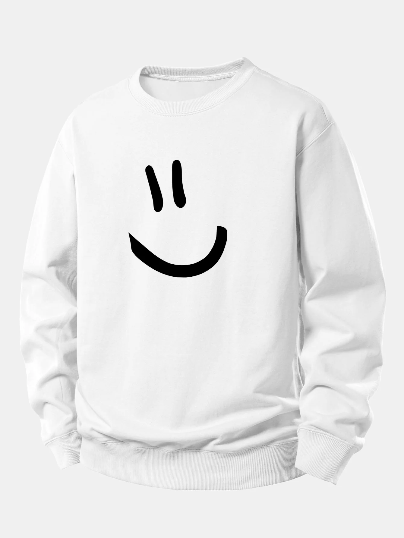 Smiley Face Print Relax Fit Sweatshirt - Image 3
