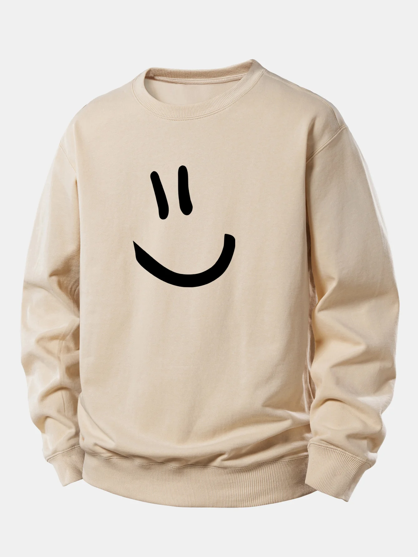 Smiley Face Print Relax Fit Sweatshirt - Image 4