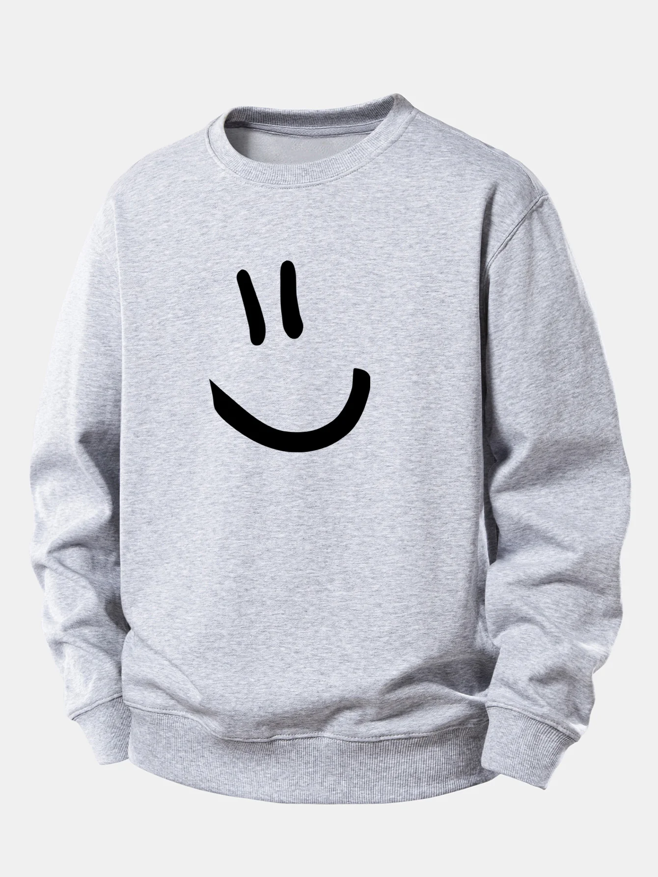 Smiley Face Print Relax Fit Sweatshirt - Image 5