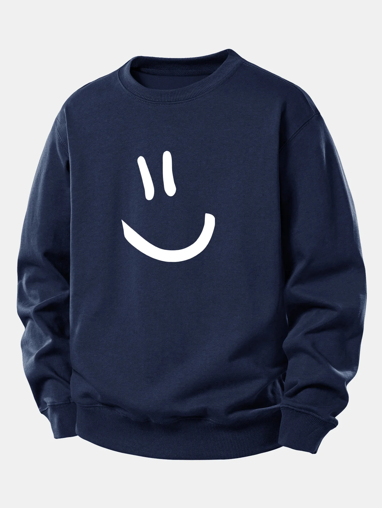 Smiley Face Print Relax Fit Sweatshirt - Image 6