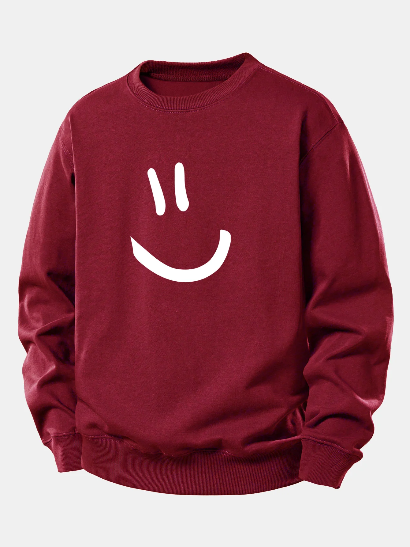 Smiley Face Print Relax Fit Sweatshirt - Image 7