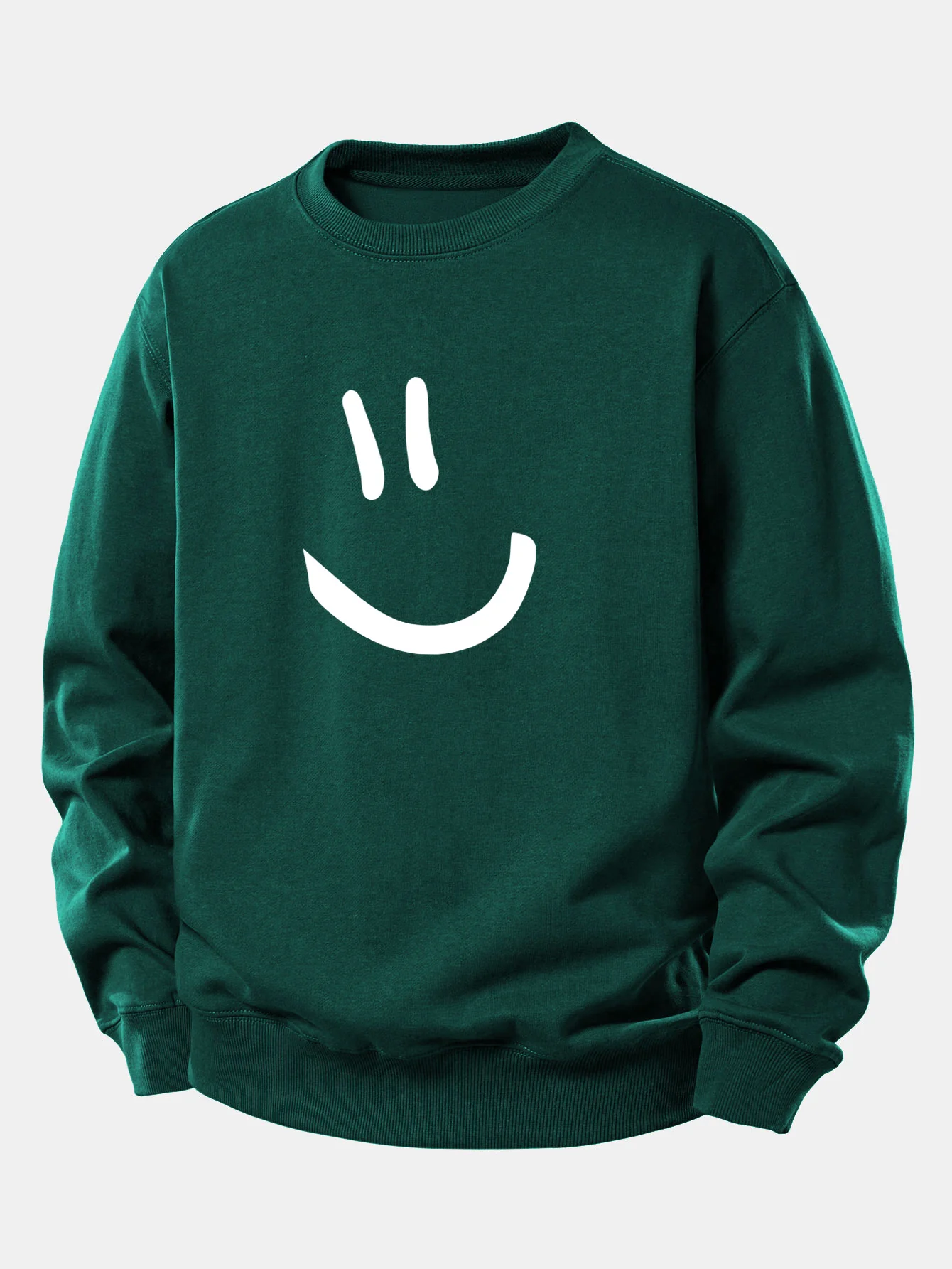 Smiley Face Print Relax Fit Sweatshirt - Image 9
