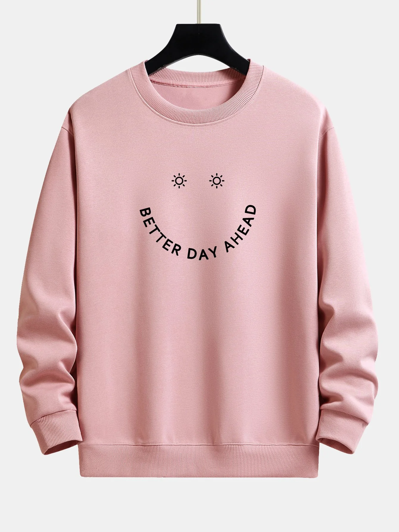 Smiley-Gesicht Slogan Druck Relaxed Fit Sweatshirt - Image 3