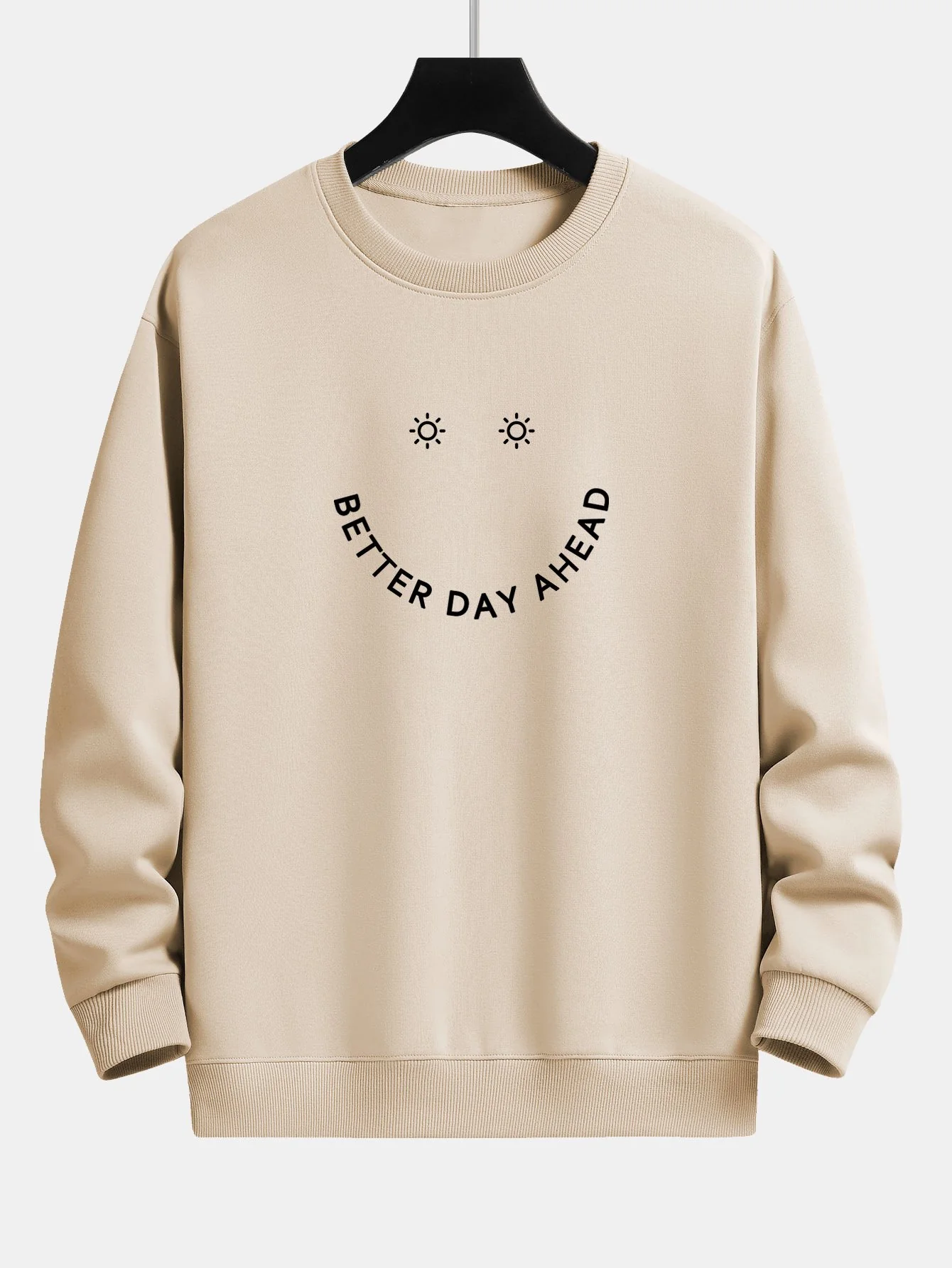 Smiley-Gesicht Slogan Druck Relaxed Fit Sweatshirt - Image 4