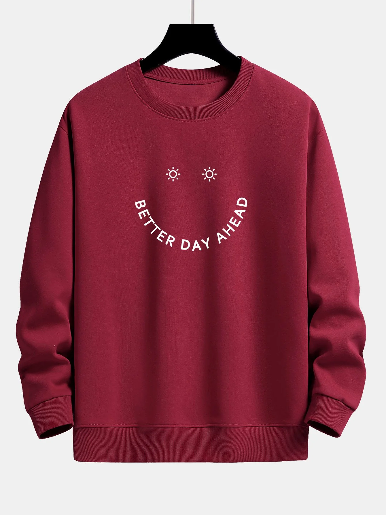 Smiley-Gesicht Slogan Druck Relaxed Fit Sweatshirt - Image 7