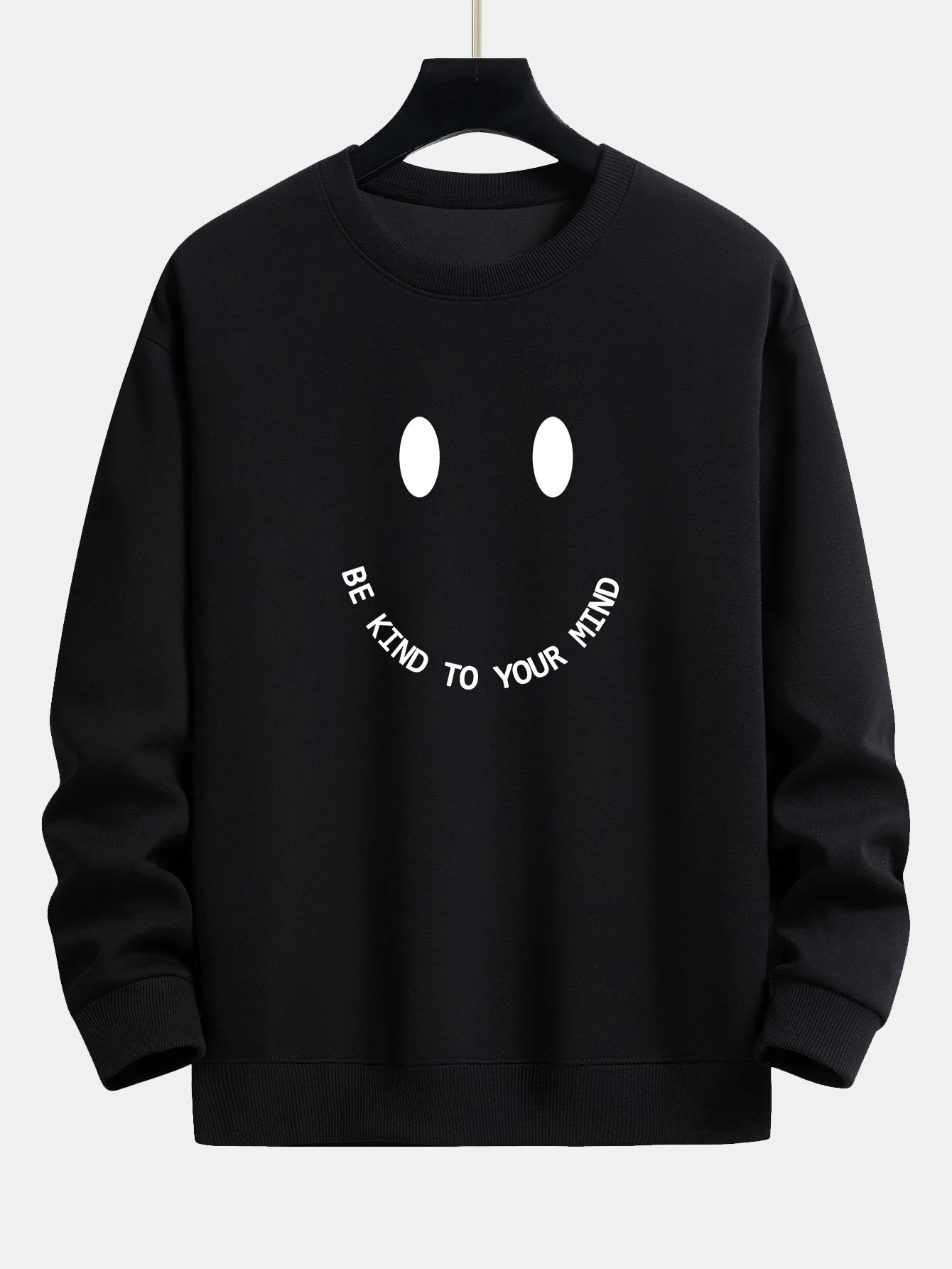Smiley-Gesicht Slogan Druck Relaxed Fit Sweatshirt - Image 5