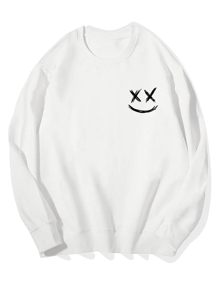 Smiley Print Baumwoll Sweatshirt - Image 2
