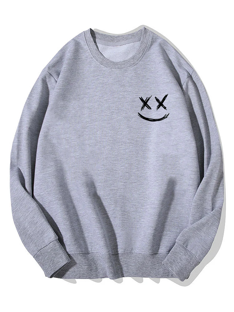 Smiley Print Baumwoll Sweatshirt - Image 3