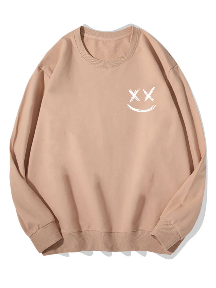 Smiley Print Baumwoll Sweatshirt - Image 4