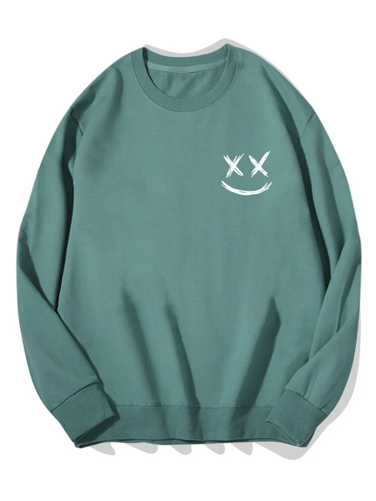 Smiley Print Baumwoll Sweatshirt - Image 5