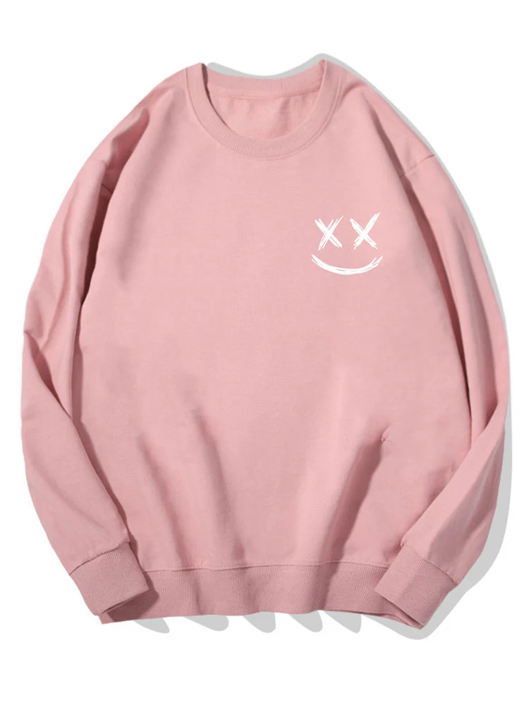 Smiley Print Baumwoll Sweatshirt - Image 6