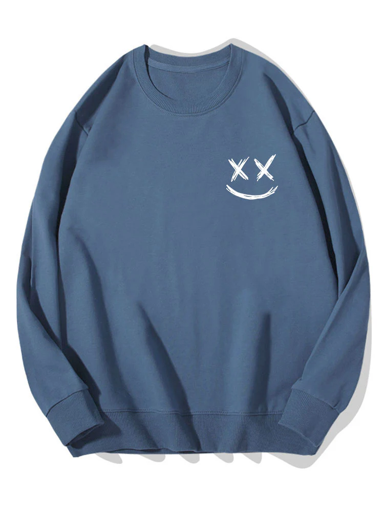 Smiley Print Baumwoll Sweatshirt - Image 7