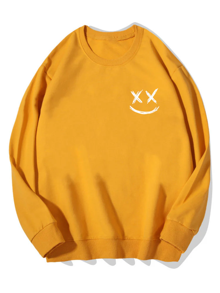 Smiley Print Baumwoll Sweatshirt - Image 8