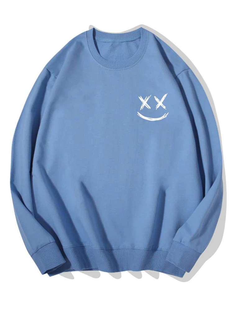 Smiley Print Baumwoll Sweatshirt - Image 9