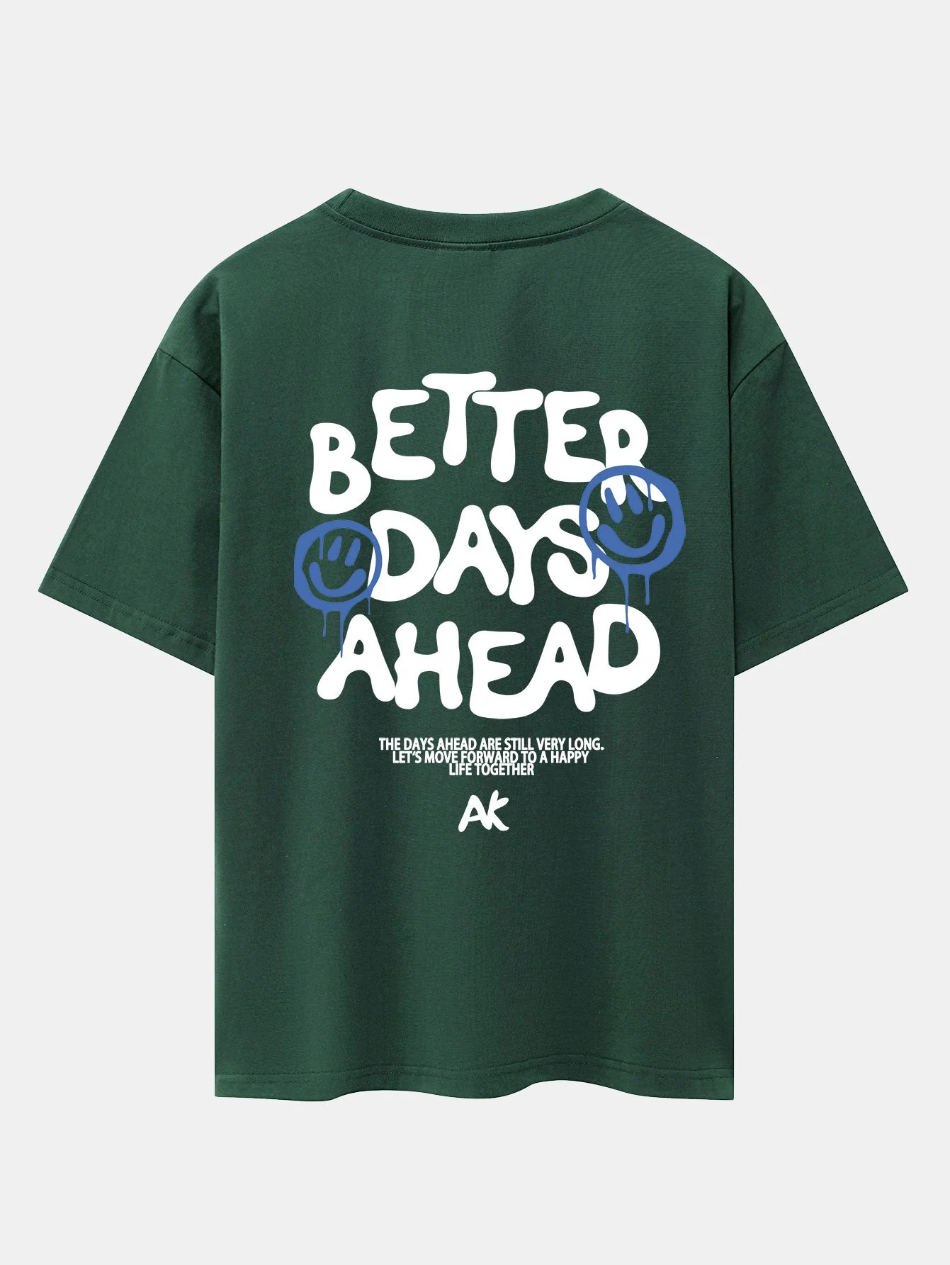 Smiley Slogan Rückenprint Drop Shoulder Oversize T-Shirt - Image 13