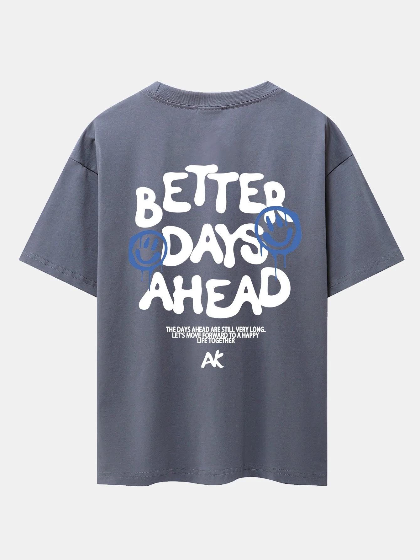 Smiley Slogan Rückenprint Drop Shoulder Oversize T-Shirt - Image 15