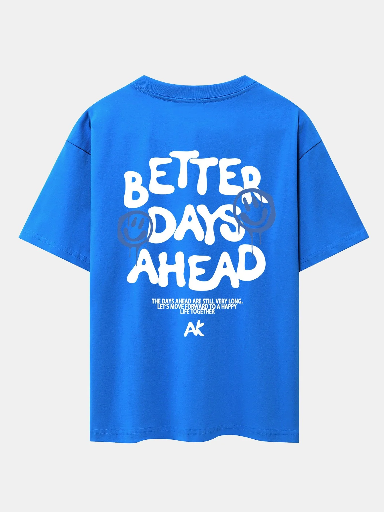 Smiley Slogan Rückenprint Drop Shoulder Oversize T-Shirt - Image 19