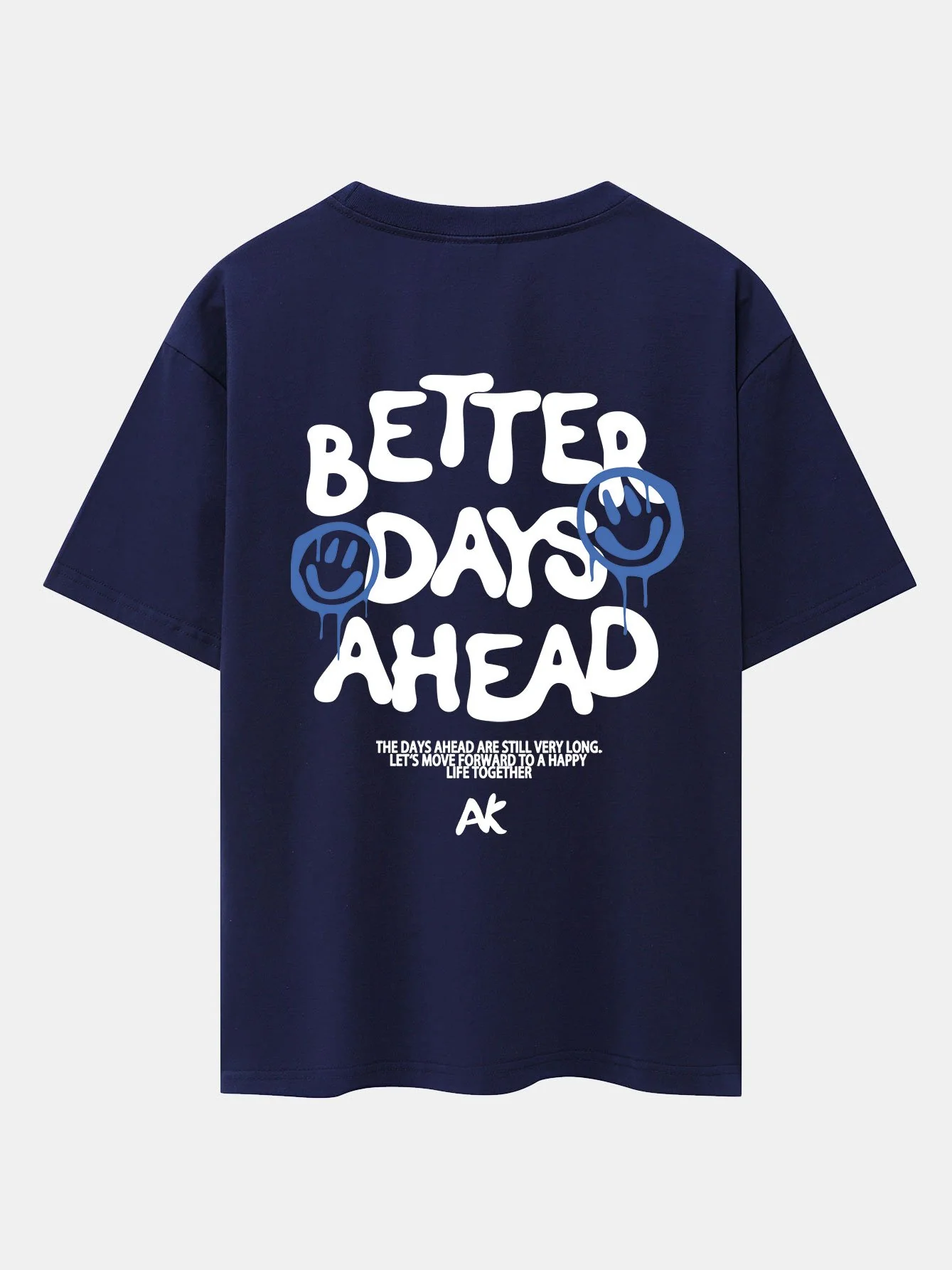 Smiley Slogan Rückenprint Drop Shoulder Oversize T-Shirt - Image 21