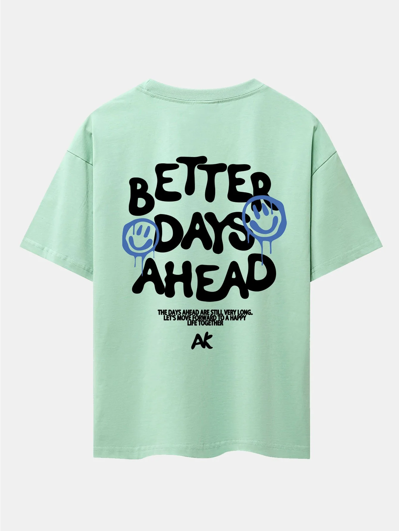 Smiley Slogan Rückenprint Drop Shoulder Oversize T-Shirt - Image 23