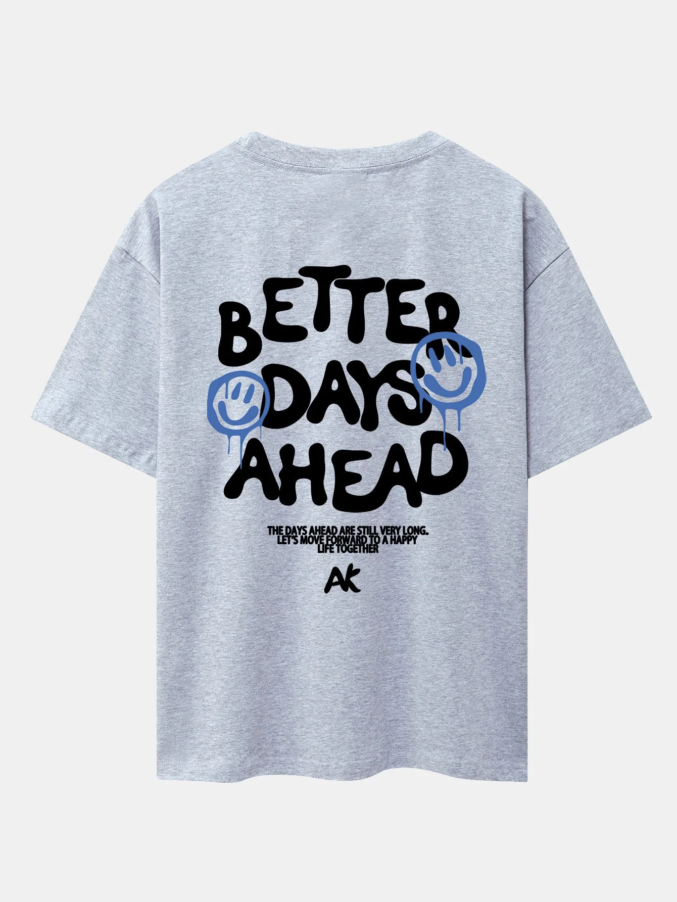 Smiley Slogan Rückenprint Drop Shoulder Oversize T-Shirt - Image 25
