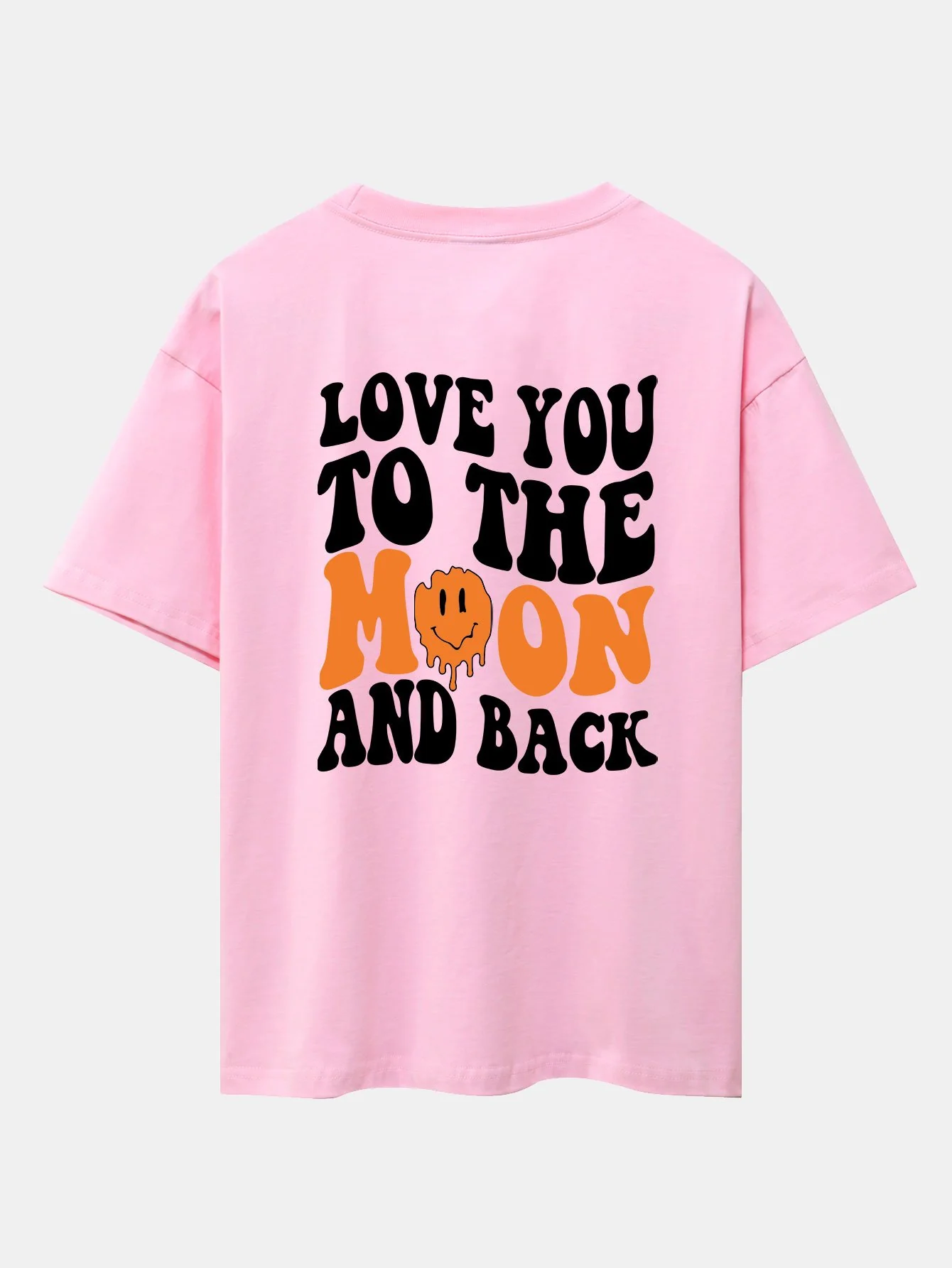 Smiley Slogan Rückenprint Drop Shoulder Oversize T-Shirt - Image 13