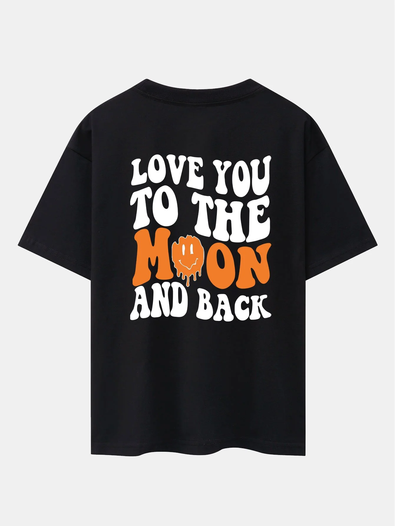 Smiley Slogan Rückenprint Drop Shoulder Oversize T-Shirt - Image 3