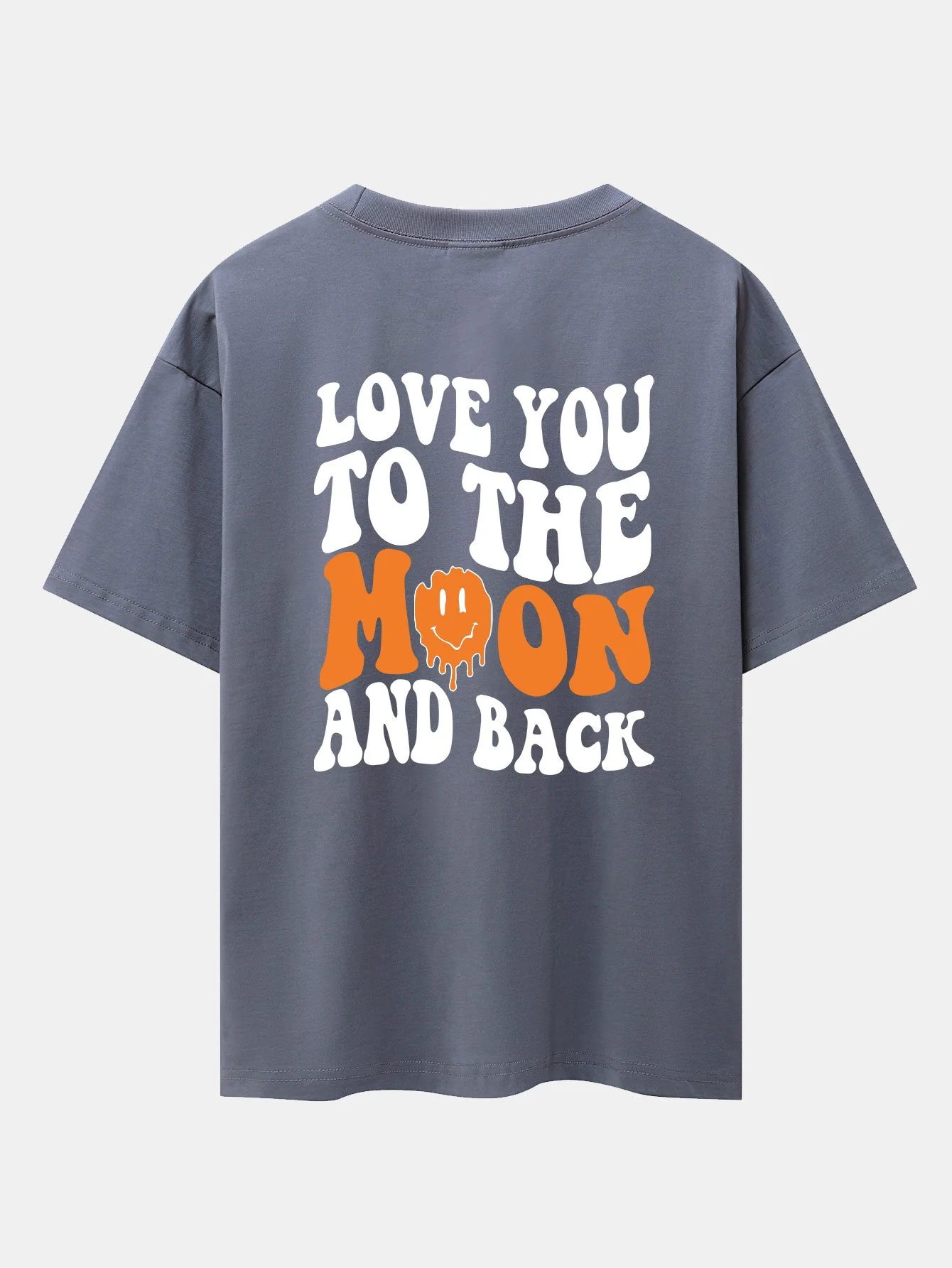 Smiley Slogan Rückenprint Drop Shoulder Oversize T-Shirt - Image 5