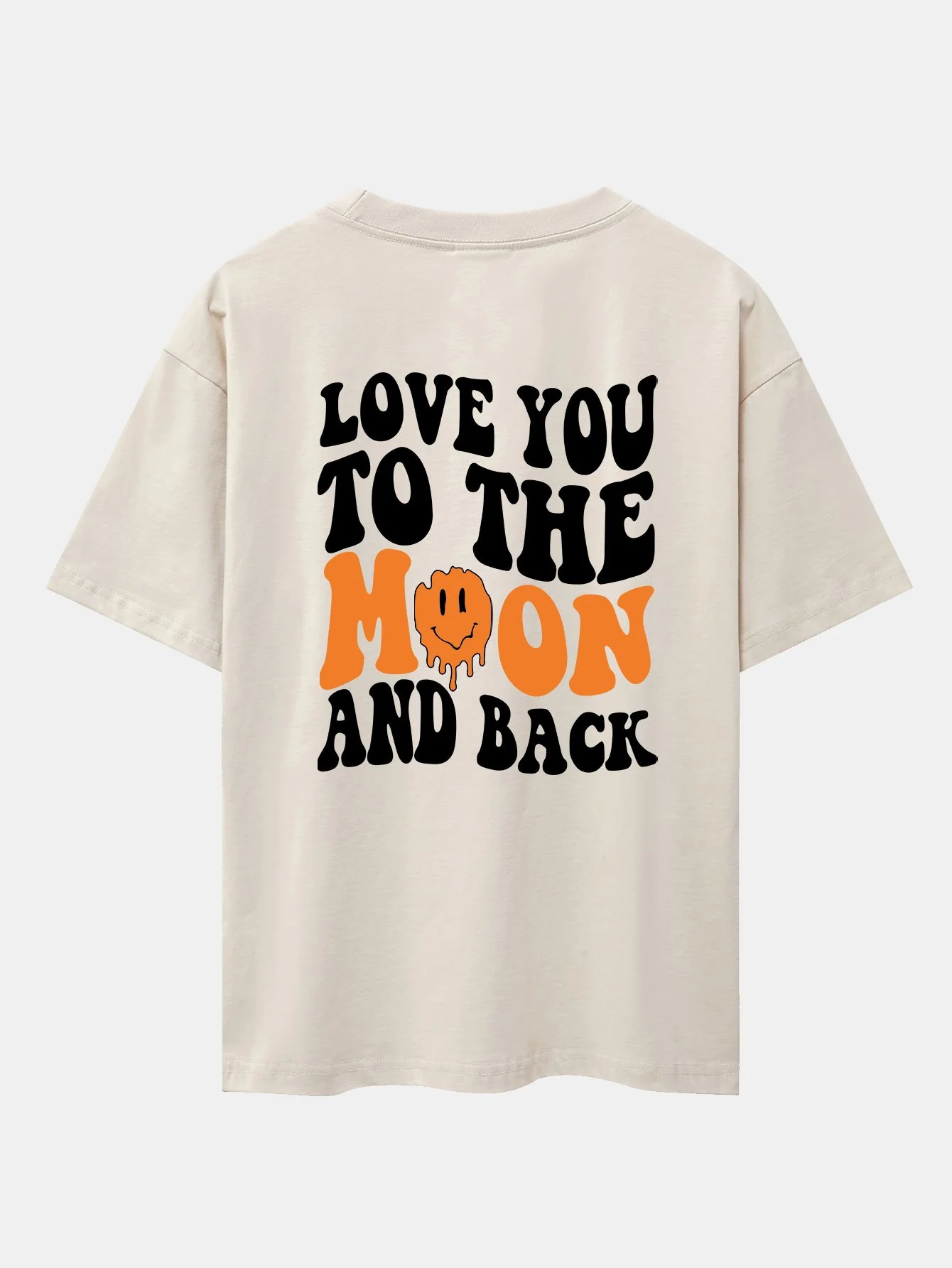 Smiley Slogan Rückenprint Drop Shoulder Oversize T-Shirt - Image 7
