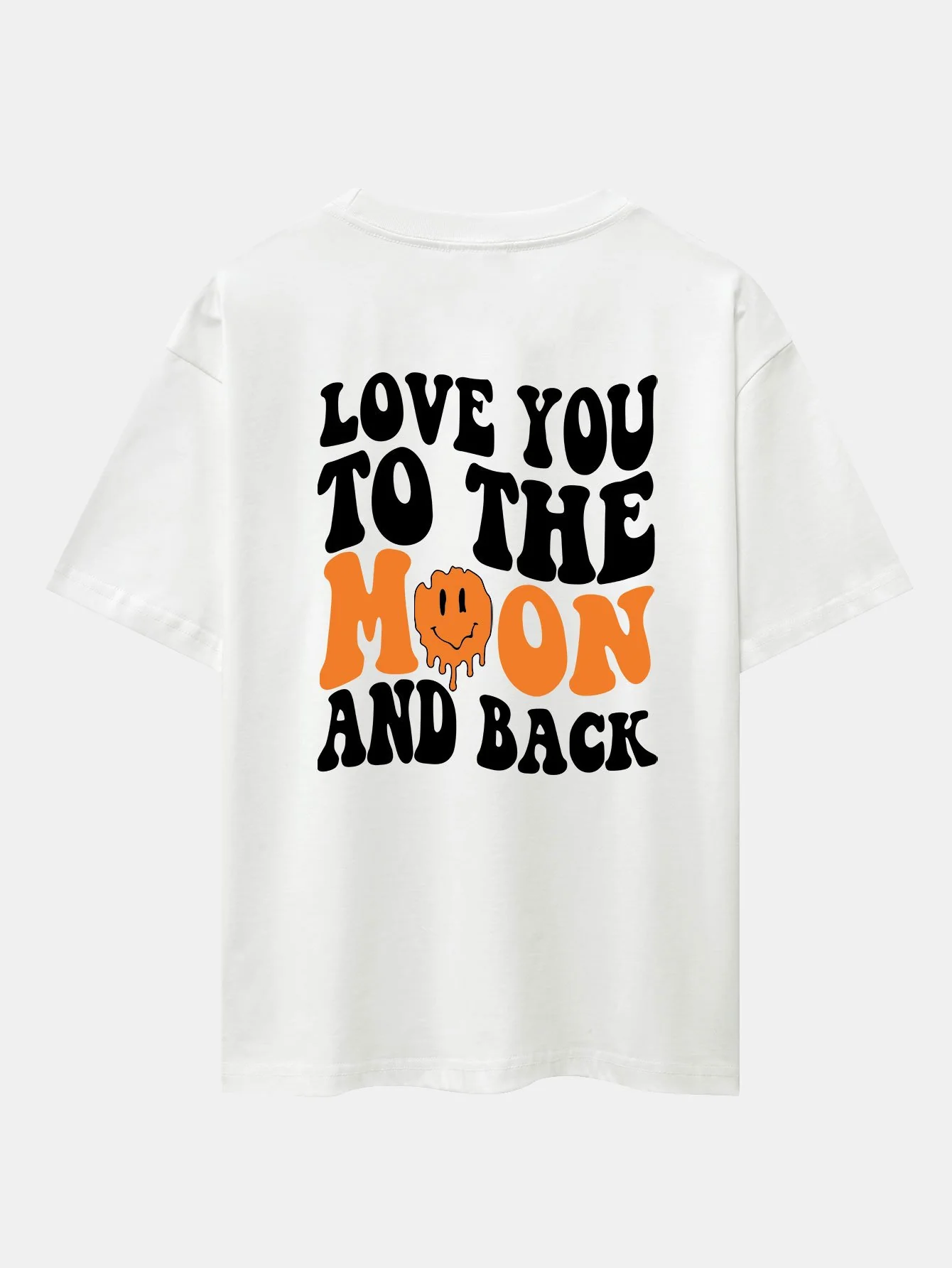 Smiley Slogan Rückenprint Drop Shoulder Oversize T-Shirt - Image 9