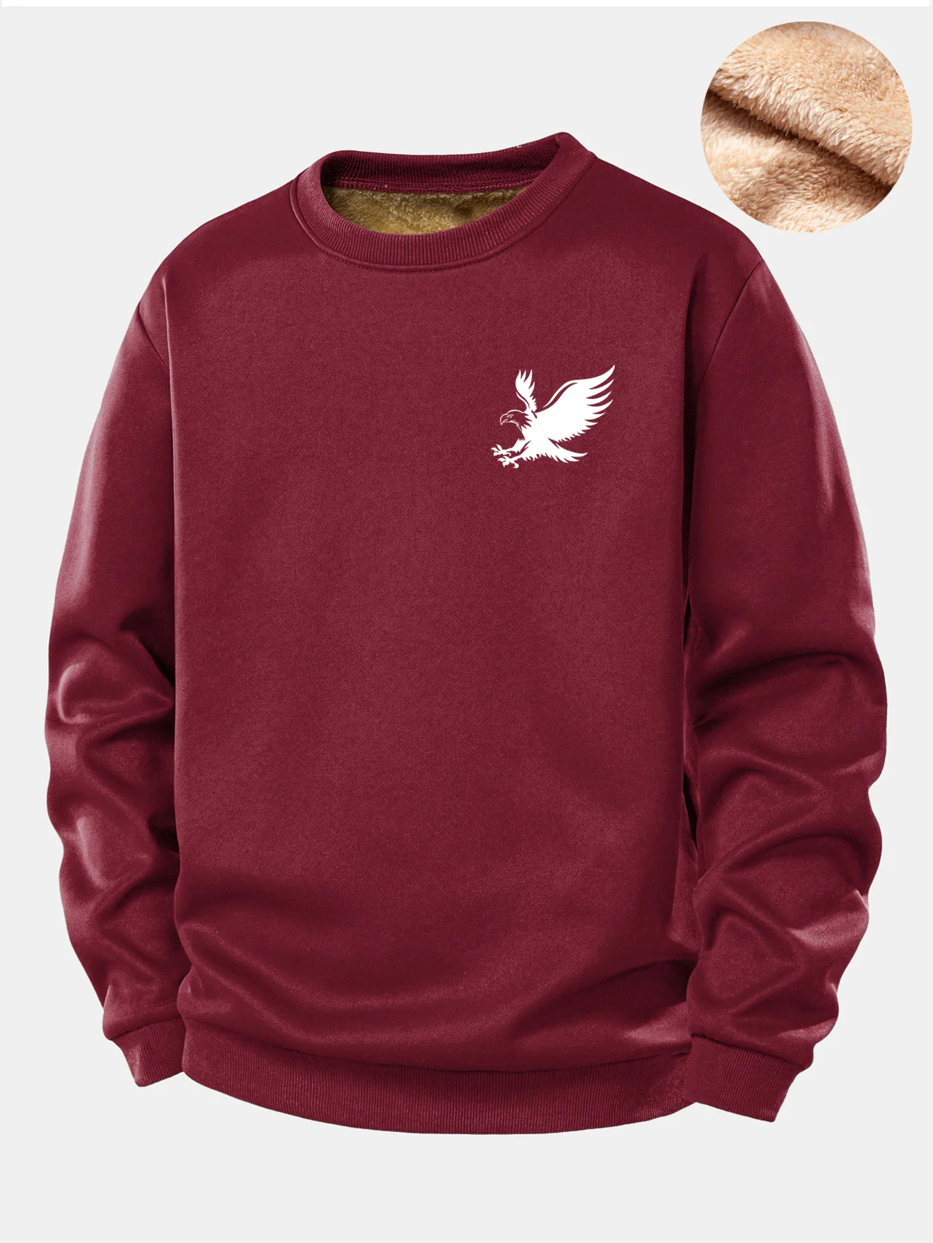 Soaring Eagle Print Teddy Fleece Gefüttertes Sweatshirt - Image 4