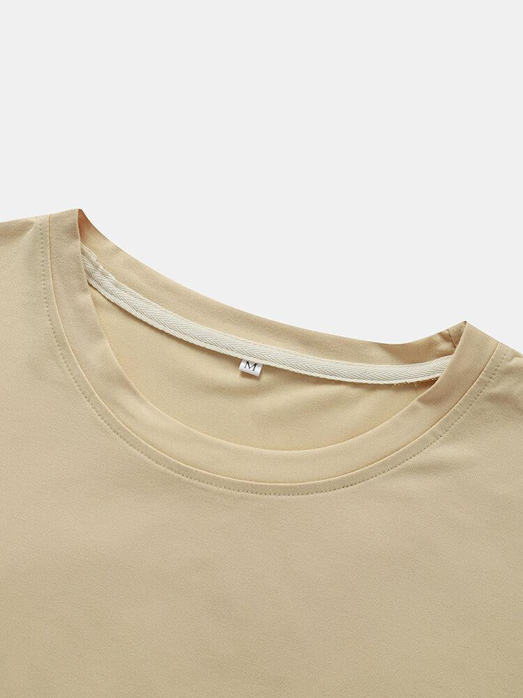 T-Shirt mit einfarbigem Bogen-Saum - Image 8