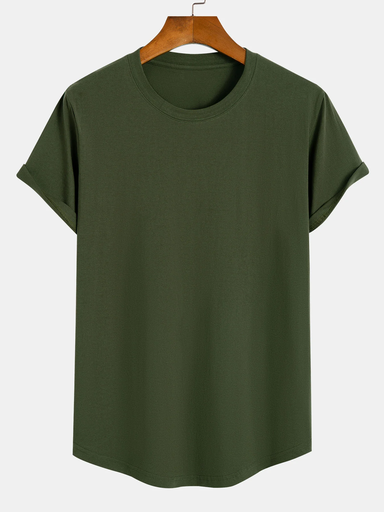 Basic Baumwollbogen-Saum T-Shirt - Image 7