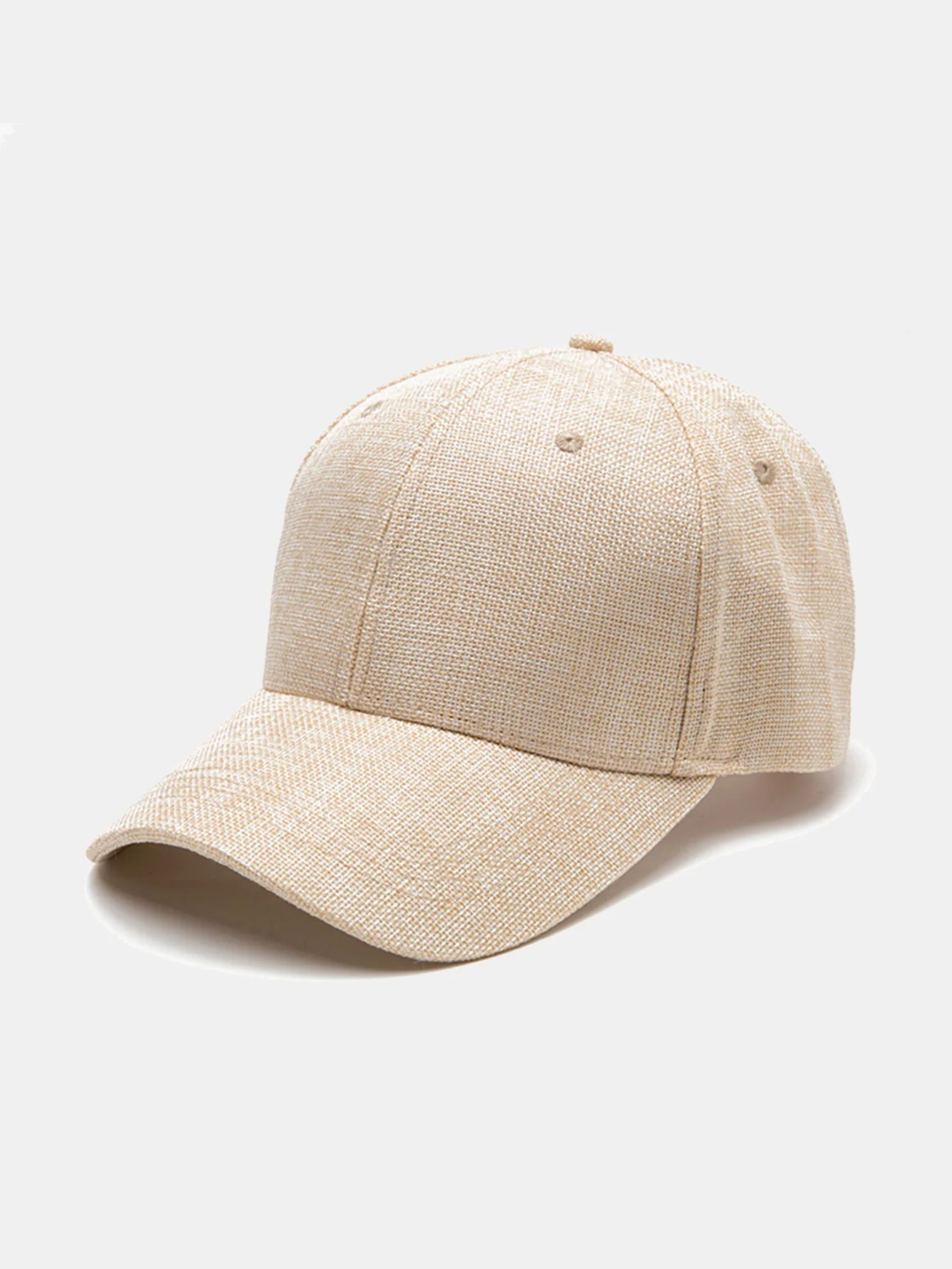 Solide Farbe Faux-Leinen Freizeit-Baseballkappe - Image 2