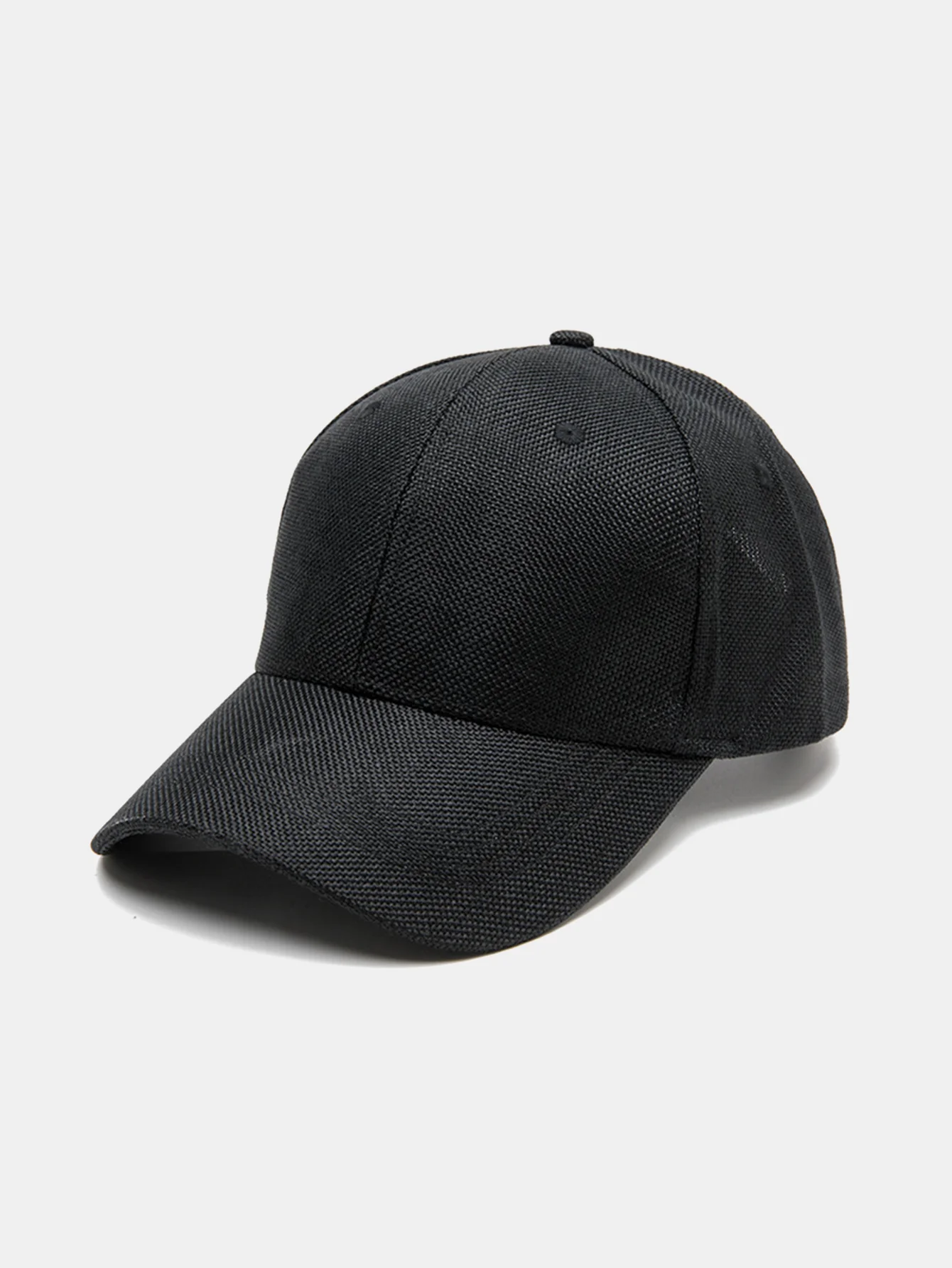 Solide Farbe Faux-Leinen Freizeit-Baseballkappe - Image 3