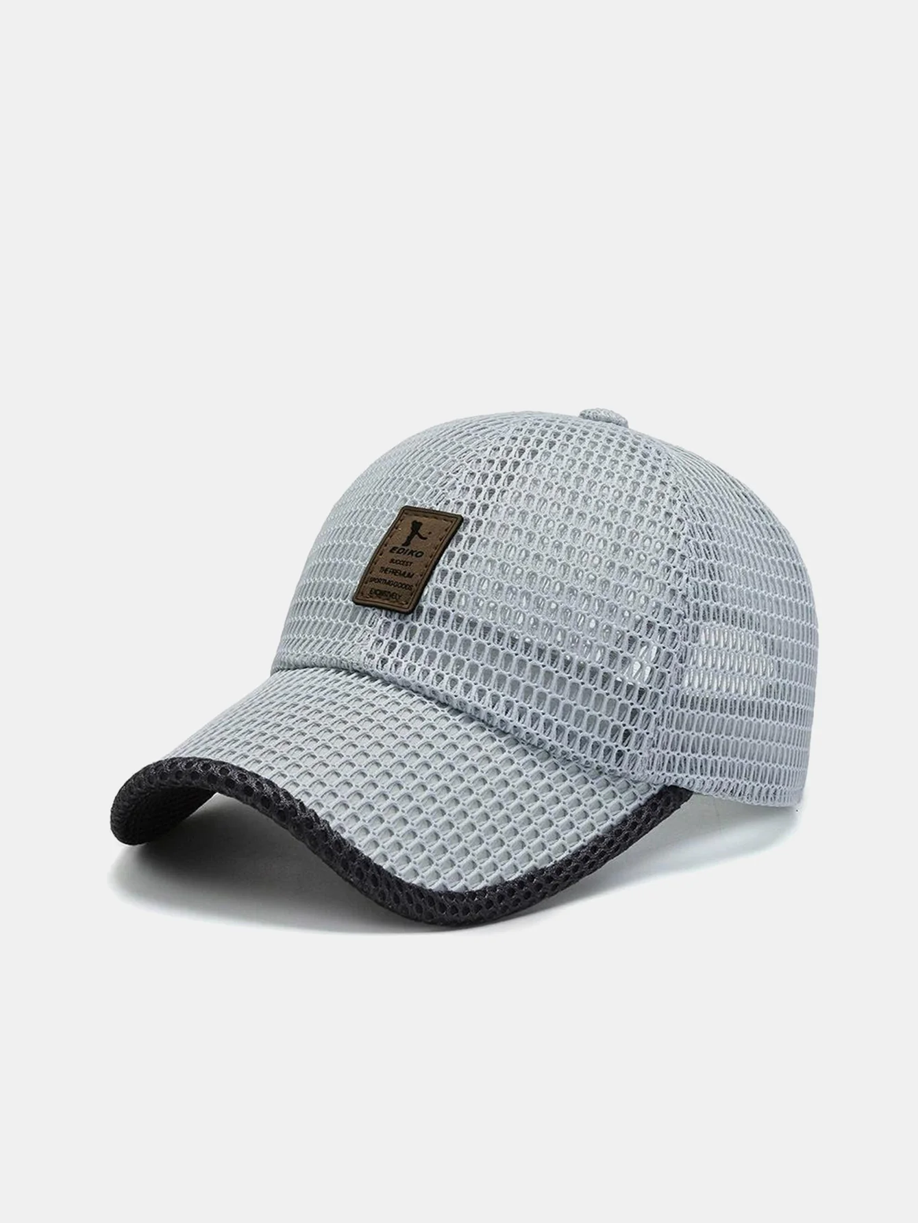 Einfarbige Patch-Hollow-Mesh-Nylon-Baseballmütze - Image 4