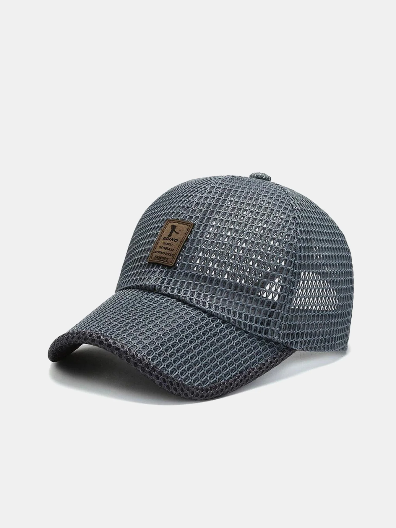 Einfarbige Patch-Hollow-Mesh-Nylon-Baseballmütze - Image 5