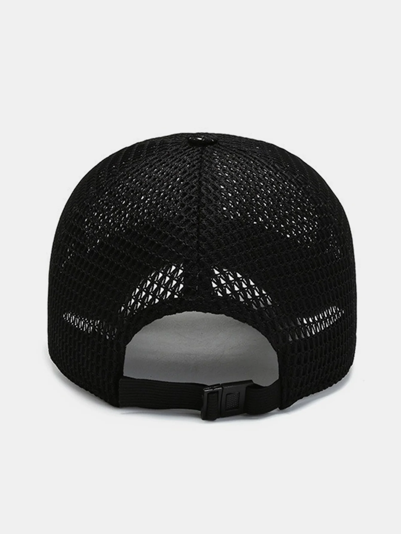 Einfarbige Patch-Hollow-Mesh-Nylon-Baseballmütze - Image 6
