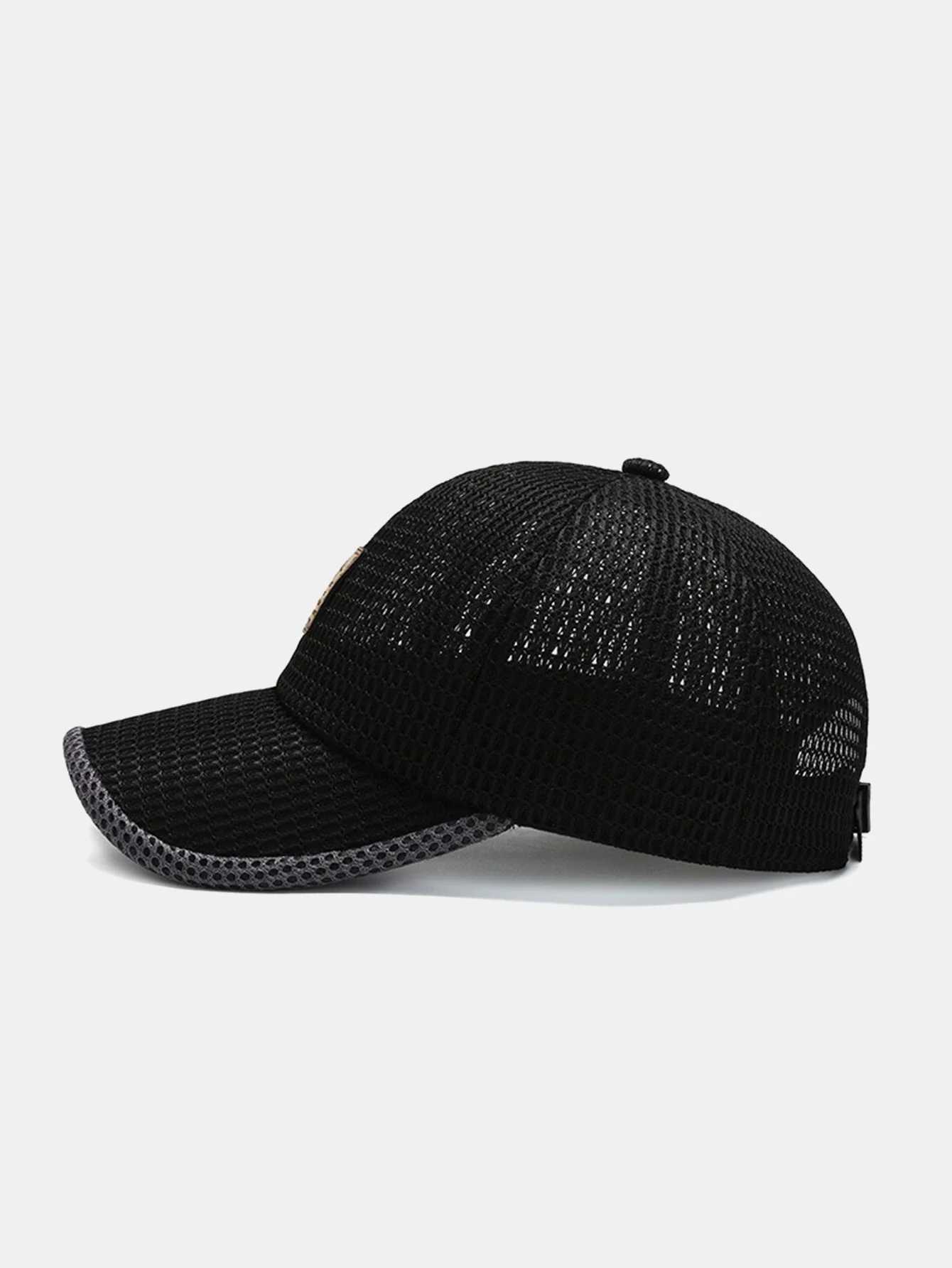 Einfarbige Patch-Hollow-Mesh-Nylon-Baseballmütze - Image 7