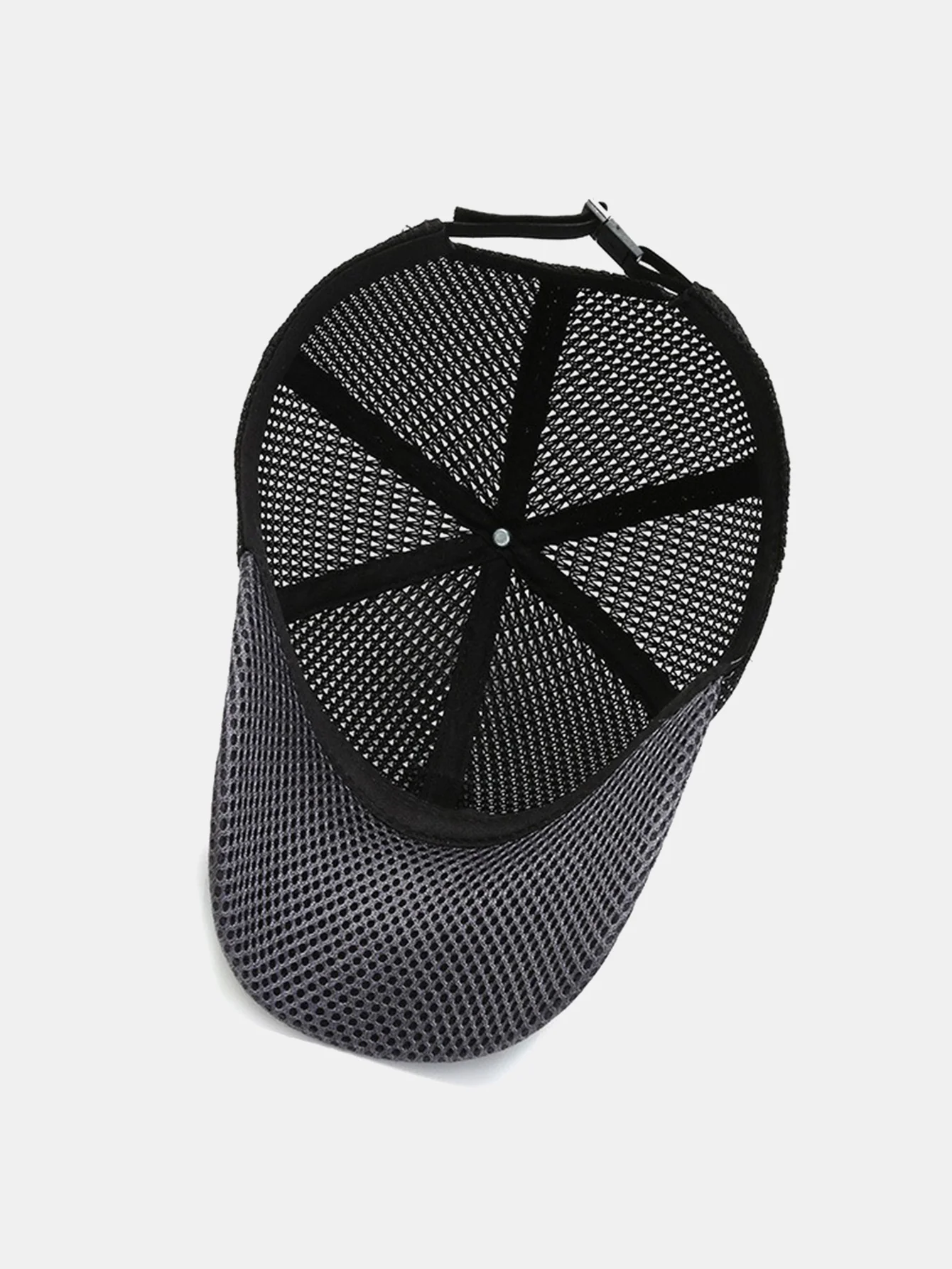 Einfarbige Patch-Hollow-Mesh-Nylon-Baseballmütze - Image 8
