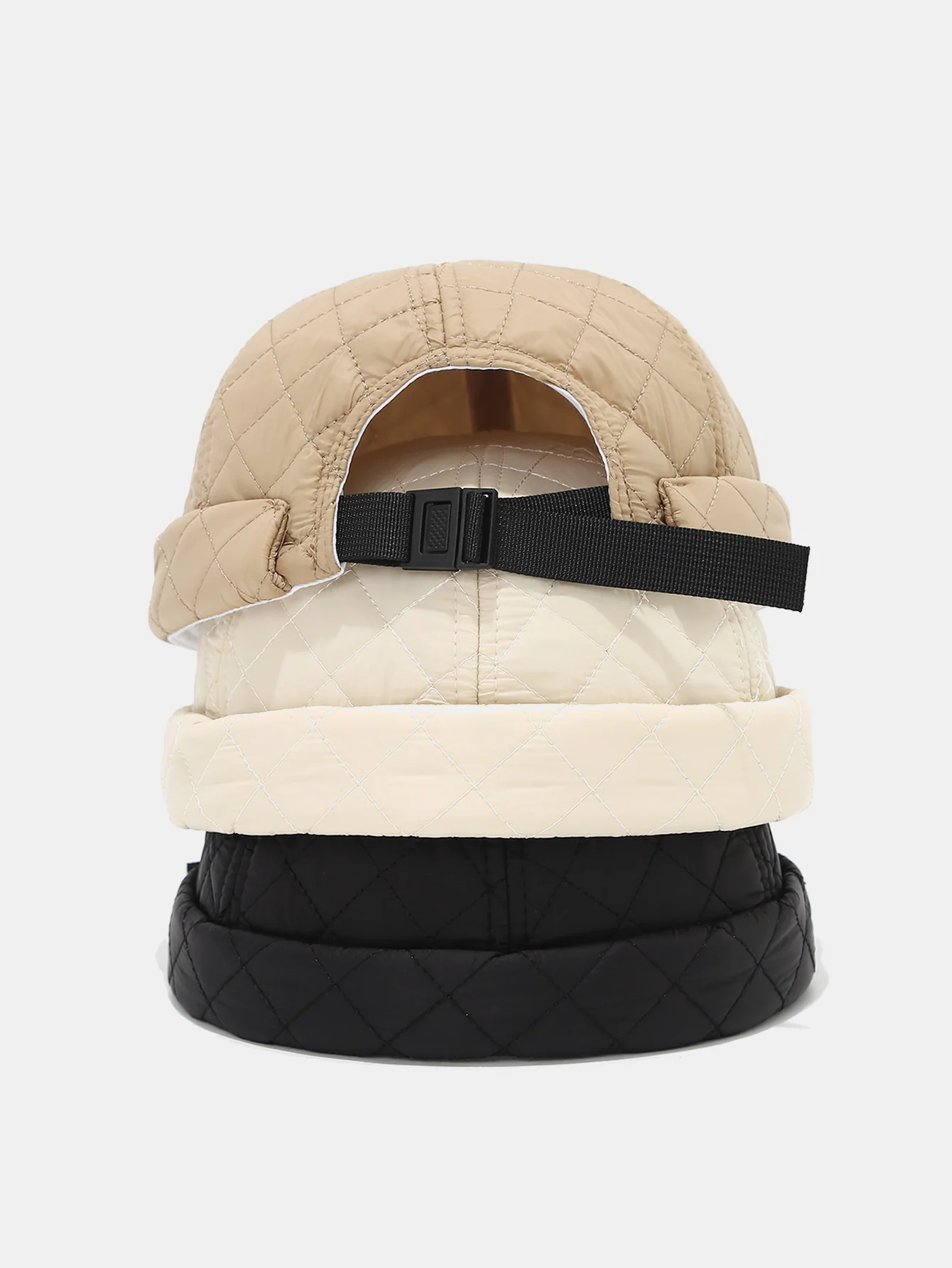 Solid Color Simple Lightweight Soft Down Cotton Warm Melon-shaped Hat - Image 5