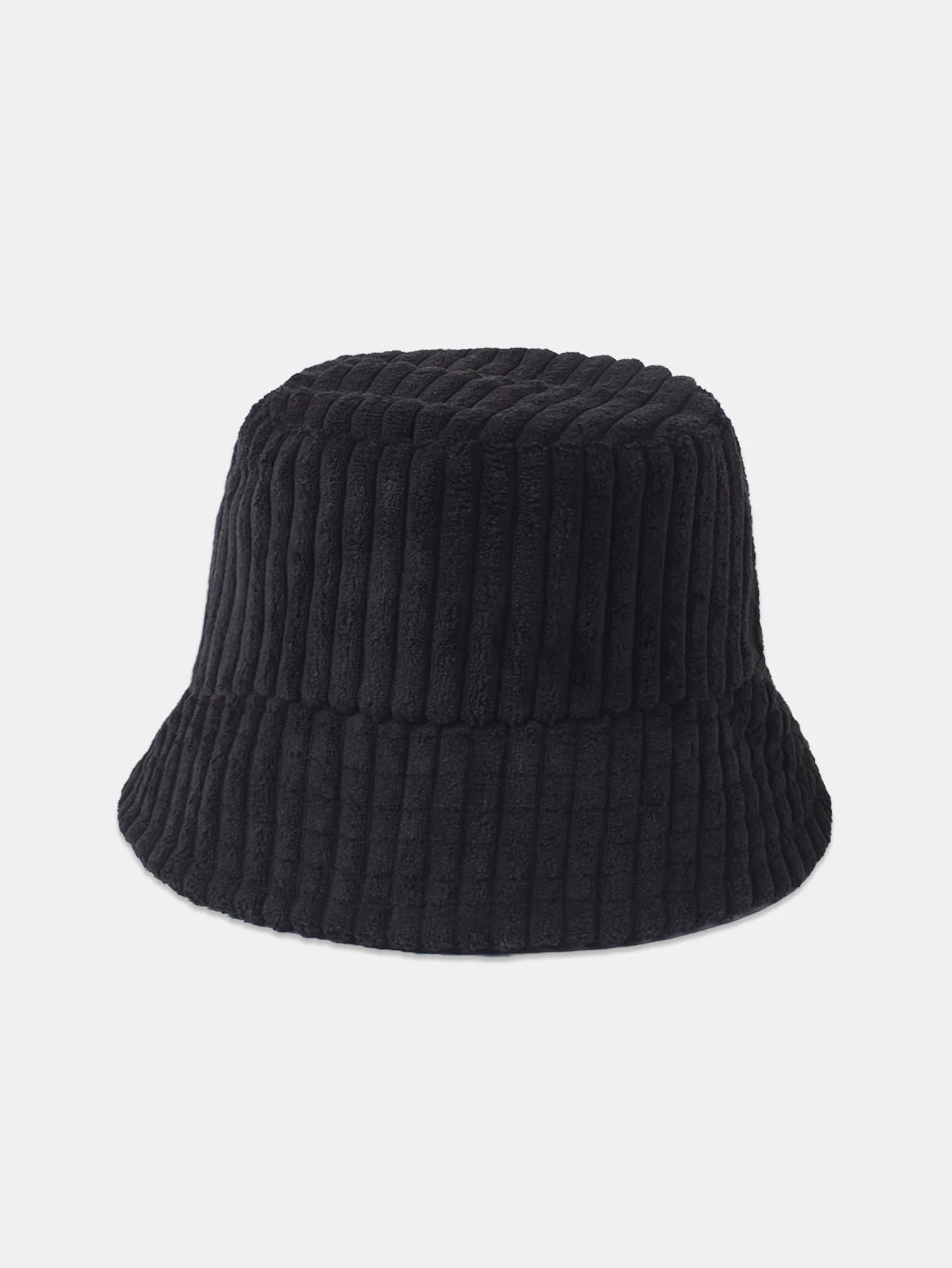 Einfarbiger Streifen Corduroy Bucket Hat - Image 4