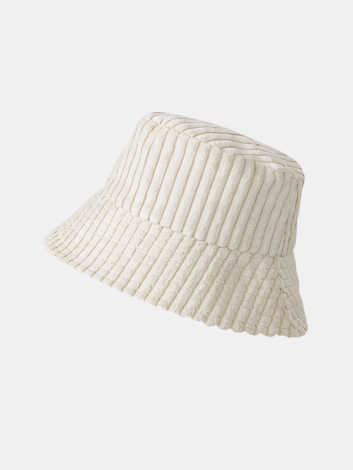 Einfarbiger Streifen Corduroy Bucket Hat - Image 7