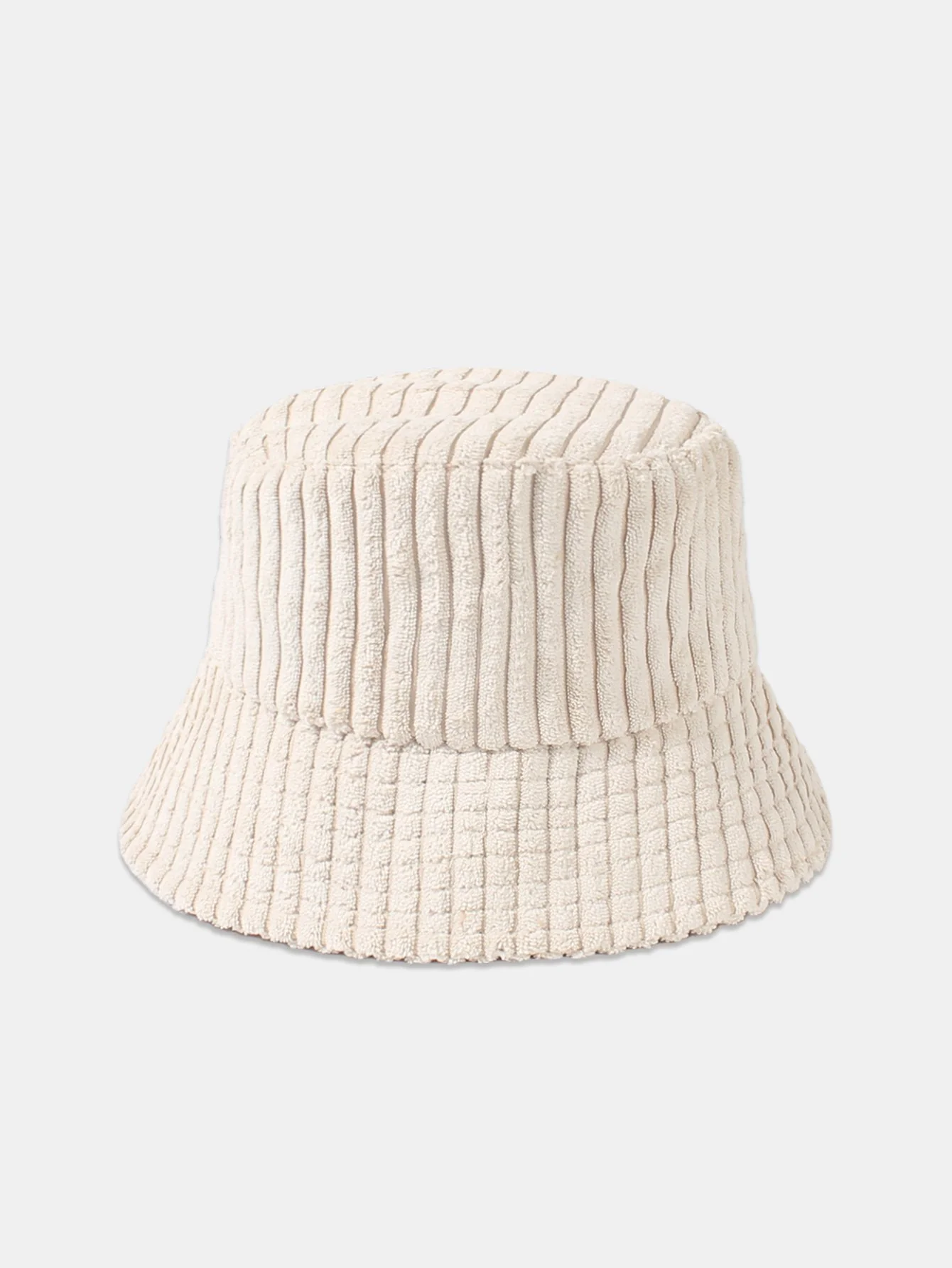 Einfarbiger Streifen Corduroy Bucket Hat - Image 8