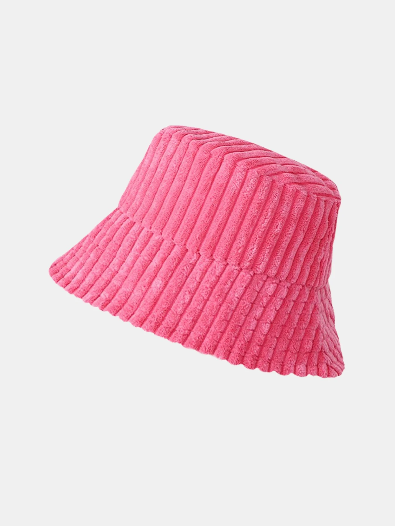 Einfarbiger Streifen Corduroy Bucket Hat - Image 9
