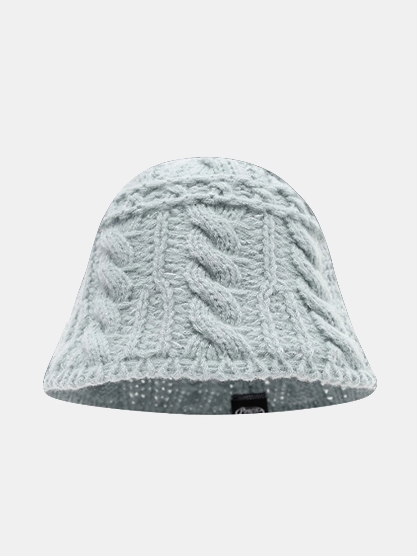 Einfarbiger Woll grob strukturierter warmer gestrickter Fischerhut - Image 2