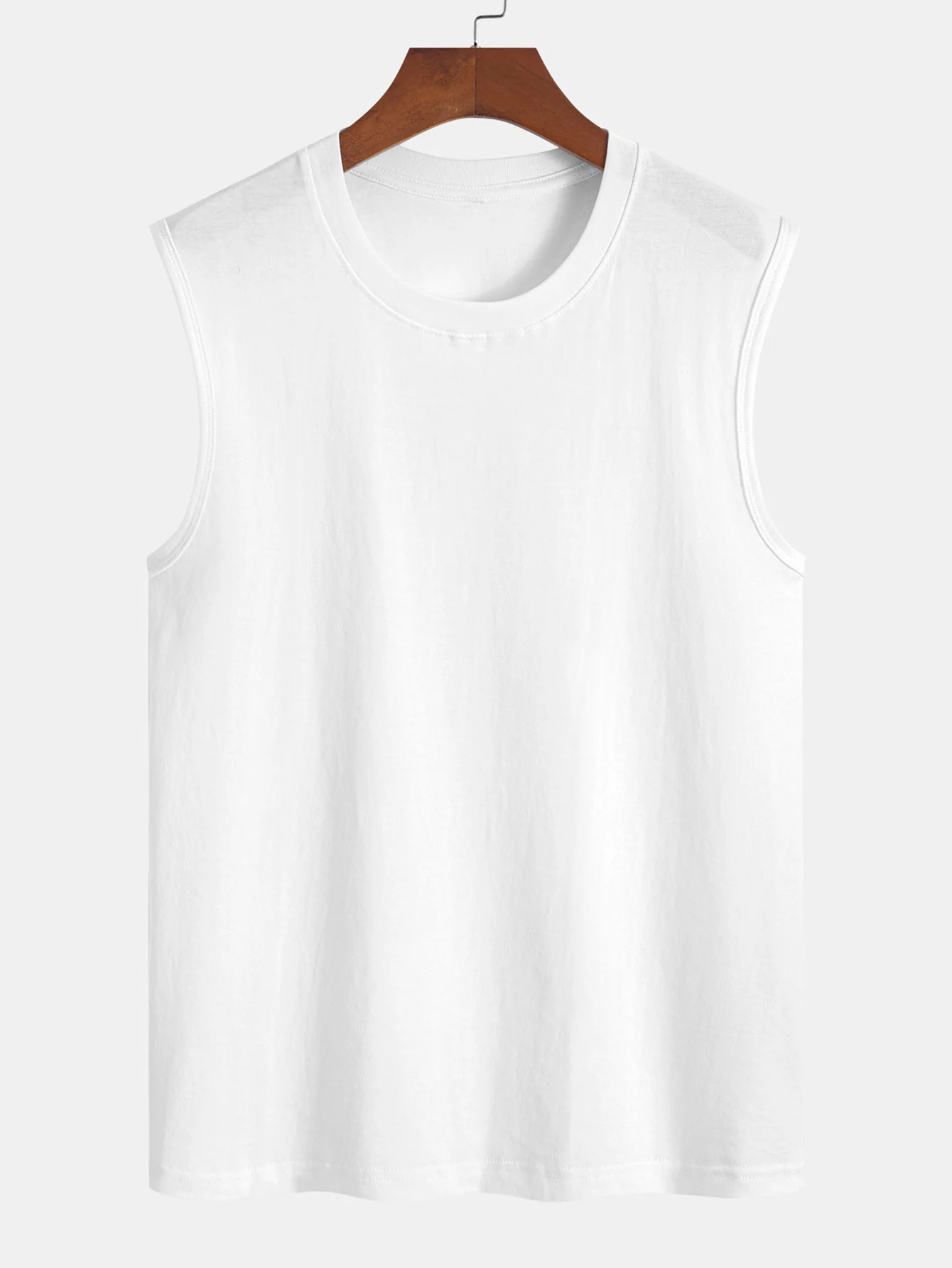 Solides ärmelloses T-Shirt aus Baumwolle - Image 3
