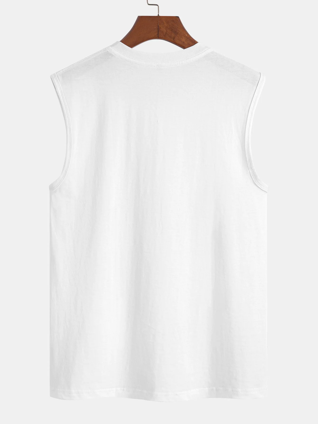 Solides ärmelloses T-Shirt aus Baumwolle - Image 4